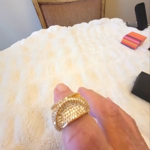 Stunning gold over .925 silver cocktail ring.